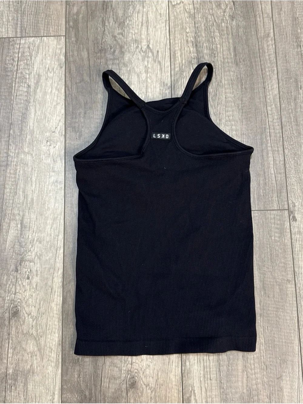 LSKD Black Ribbed High-Neck Tank Top - Picture 3 of 5